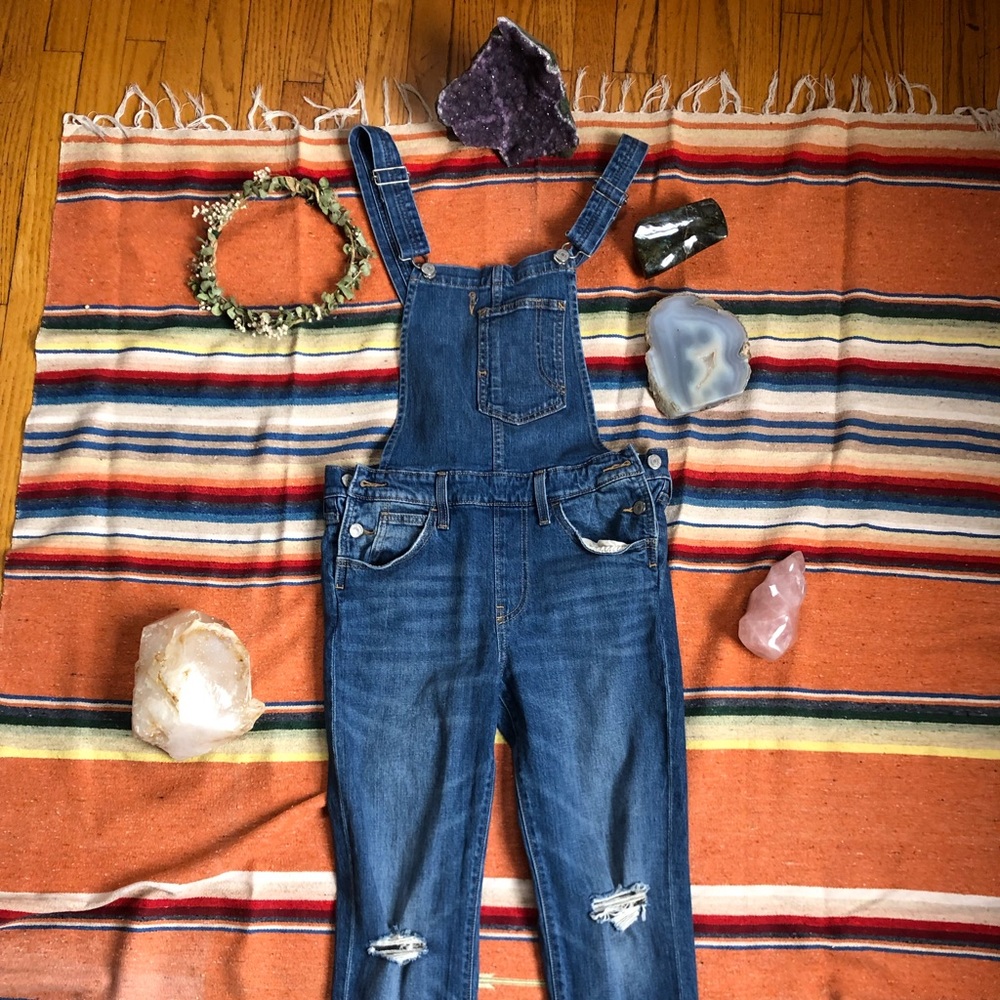 EUC Levi Distressed Overalls